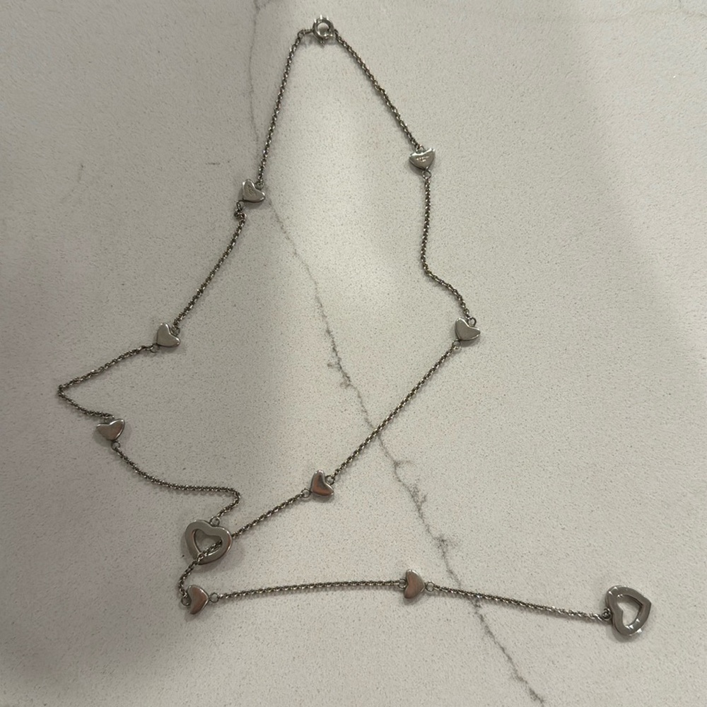 Used Tiffany & Co Heart Station Lariat Necklace